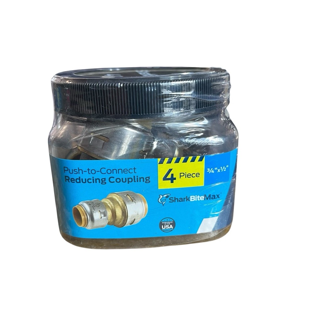 *4-PACK* SharkBite Max 3/4″ x 1/2″ PTC Brass Reducing Coupling Fitting (UR058J4)