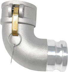 3″ Aluminum Type DA Camlock 90° Elbow Female x Male Cam & Groove 125 PSI NEW