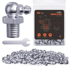 1/4″-28 Zerk Grease Fittings Kit with Wrench – 100Pc Straight Hydraulic Nipples