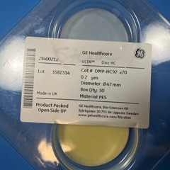 GE Healthcare ULTA Disc HC 47mm 0.2um PES DMP-HC92-470 Box of 50 Discs