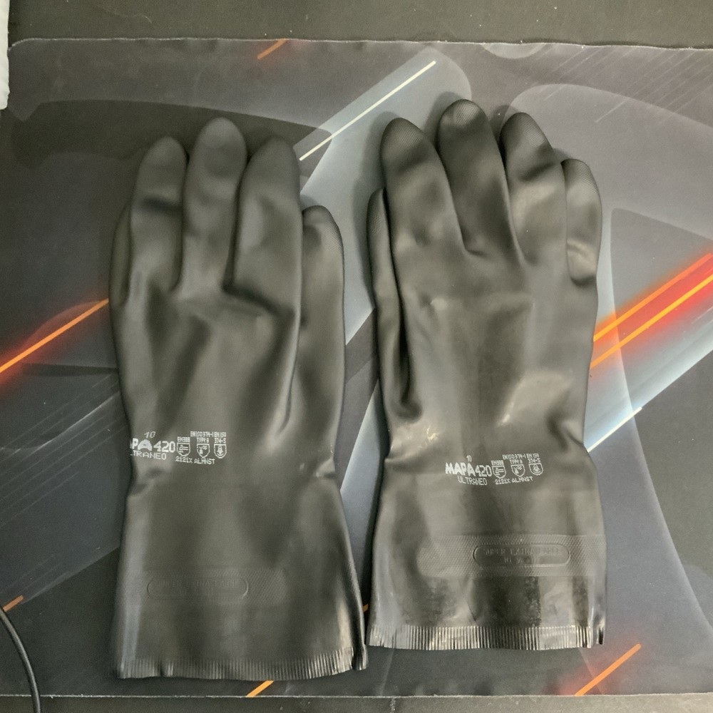 MAPA Professional 12″ Neoprene Cotton Flock Lined Gloves rubber glove