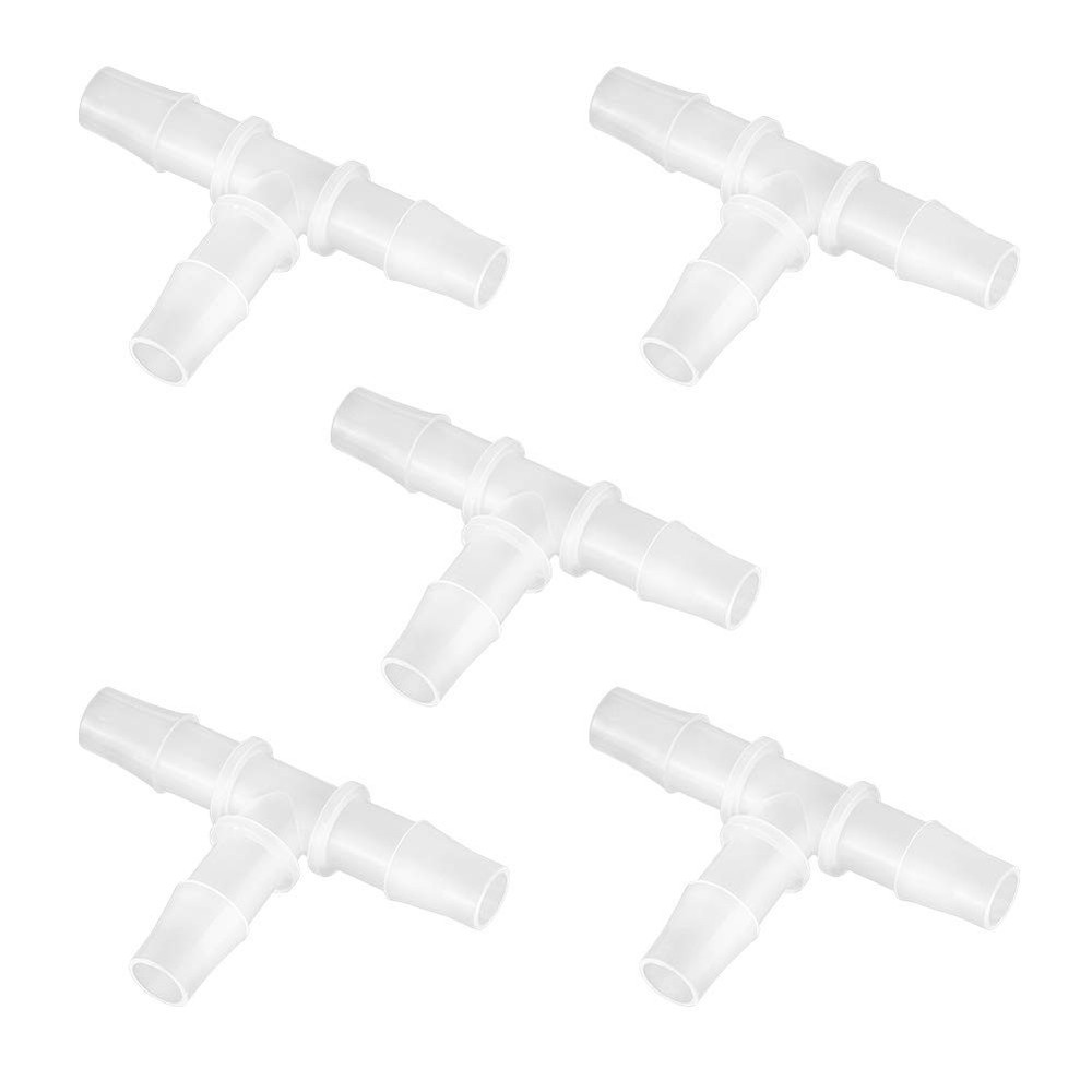 Quickun 1/2″ Hose Barb T Shaped Tee Type 3 Way Equal Barbed Fitting Plastic J…