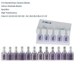 5Pcs/box Dental Emax CAD Lithium Disilicate C14 HT Glass Ceramic CEREC Block Lab