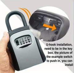Key Lock Box Wall Mount Outdoor Weatherproof 4-Digit Combination Key Safe