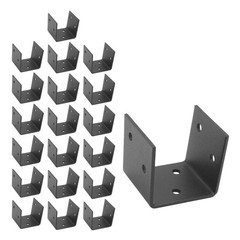 20-Pack Black U-Shaped Metal Mounting Brackets Support for 2×4 & 2×6 Lumber H…