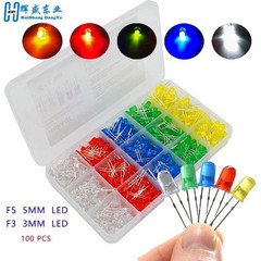 Lot of 100 PCS 5mm round White Red Yellow Green Blue LED super bright bulb light