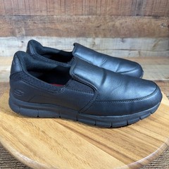 Skechers Shoes Men 11 Black Slip-On Work Nanpa Groton Slip Resistant Memory Foam
