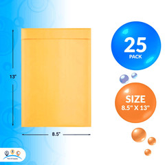 Gold Kraft Bubble Mailer Envelopes 8.5 x 13 Inch 25 Pack Mail Padded Envelopes