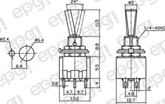 2 PACK – DPDT C/OFF ON/OFF/ON MINI BATHANDLE TOGGLE SWITCH 6A-125V # 66-1229-2PK