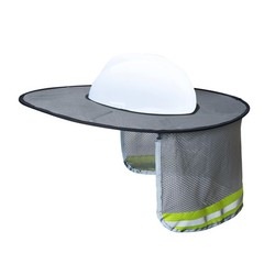 Topbuti Hard Hat Sun Shield Full Brim Mesh Sunshade, High Visibility Grey