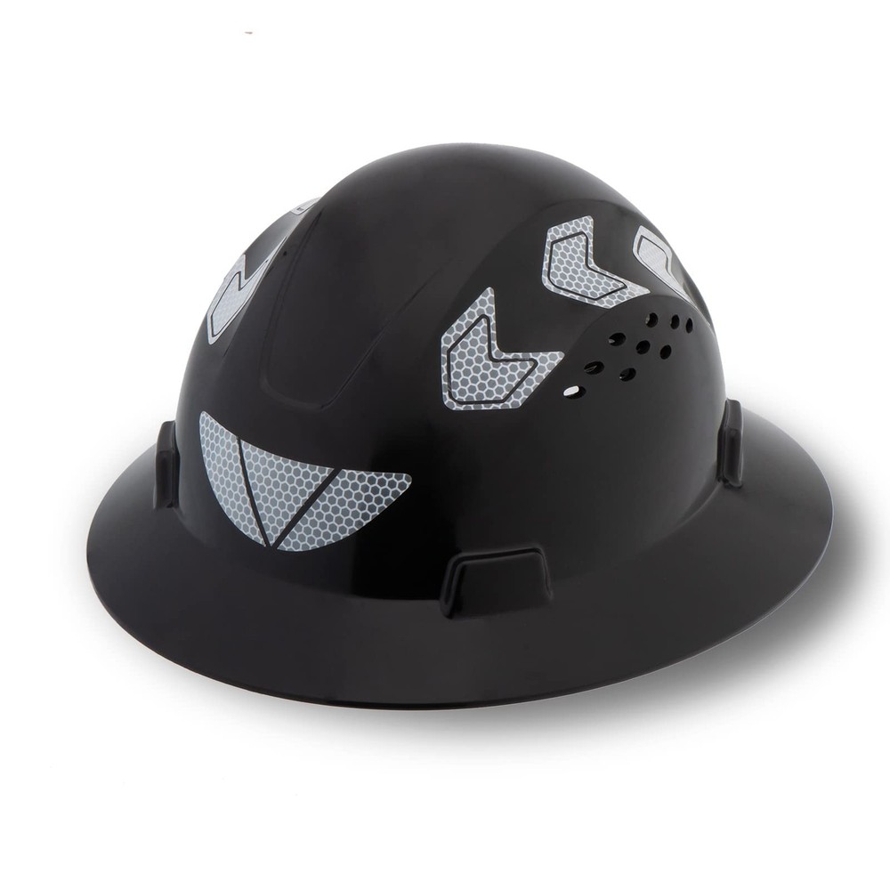 Full Brim Hard Hat Safety Helmet Vented Black, ANSI Z89.1 Approved OSHA Hard …