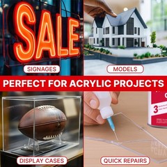 Acrylic Bonding Cement with Applicator Bottle 4 oz, 4 fluid ounces, Clear