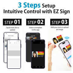Santek EZ Sign NFC E-Paper Display, No Battery & 4-Color Rewritable Display IP65