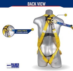 Palmer Safety Safety Harness w/Detachable 6 ft Lanyard I Single Leg Lanyard…