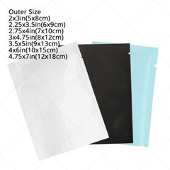 Variety of Colors&Sizes Double-Sided Foil Mylar Flat Open Top Bag w/Tear Notches