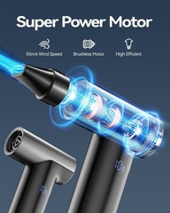Compressed Air Duster, 200000RPM Super Power Electric Air Duster, 11-Gear Ste…