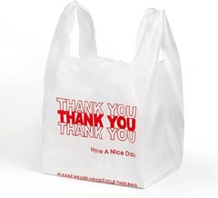 1000-Pack White Plastic Thank You Shopping Bags (11.5″ x 6.5″ x 21″) – Bulk G…