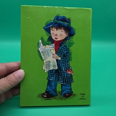 Vintage Address Book 1960 1970s Padded Cover Girl with Present Made in Japan