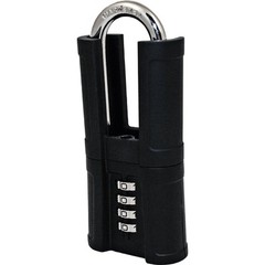 🔥FJM Security SX-876 4-Dial Shrouded Combination Padlock Long Shackle Blk BNWT
