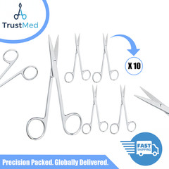 10 Pcs IRIS Scissor 4.3″ Straight Blades Sharp/Sharp Surgical Instruments Set