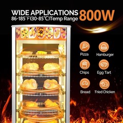 ROVSUN 5-Tier Food Warmer Display Pizza Warmer,Commercial Countertop Food Warmer