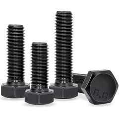M12 x 1.25 Fine Thread Hex Bolts Grade 8.8 Alloy Steel Hex Head Screws DIN 933