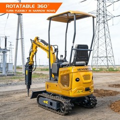 Mini Excavator With Chassis Extension And Boom Swing 15HP Free Shipping
