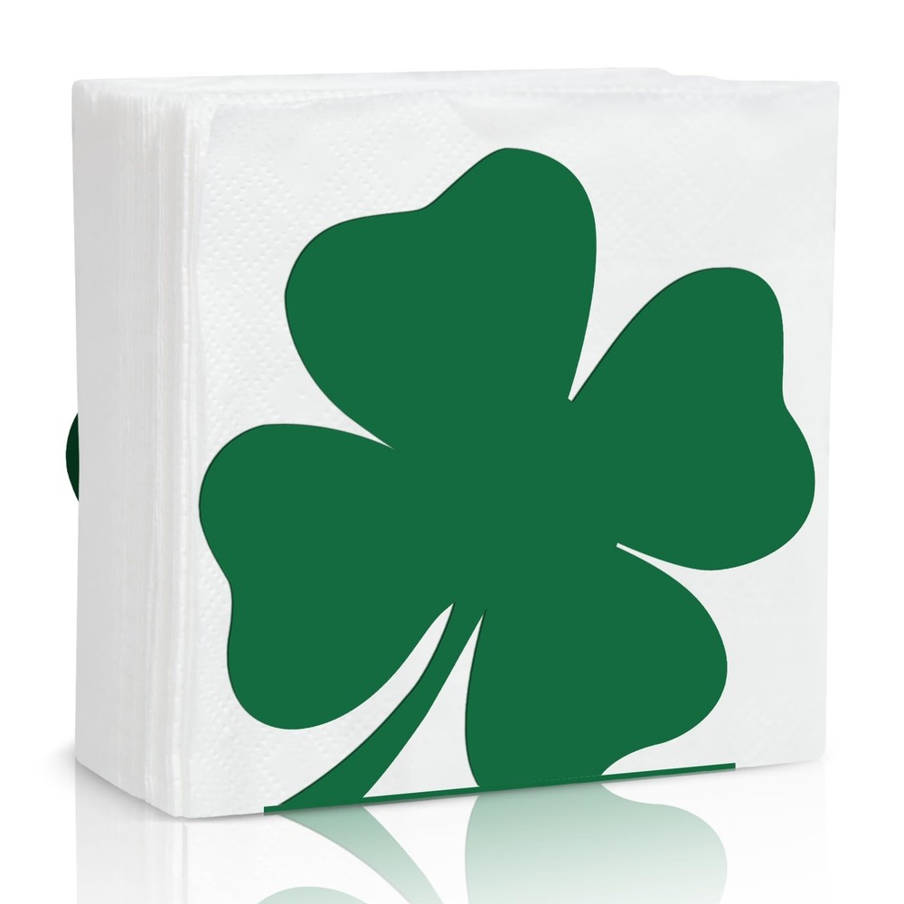 St. Patrick’s Day Napkin Holder for Tables Green Standard, Shamrock B