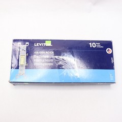 (10-Pk) Leviton Single Pole Toggle Quiet Switch Ivory 15A/120VA 1451-2IM