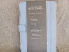 NIB Kikki K Blue Gold Spots Leather Personal Planner Notebook Calendar