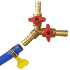 5/16 Inch Hose Barb Valve Brass 3 Way Shut Off Y Shaped 2 Switch Ball Valve