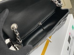 CHANEL Small Black Quilted Flap Shoulder Bag Chain Strap Turn-Lock Box
