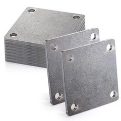8 Pack Flat Steel Plates, 4” X 4”, Laser Cut A36 Mild Steel, Weldable Sheets