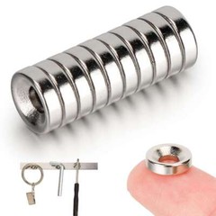 10 50Pcs Strong Countersunk Ring Magnets 10 x 3mm Hole 4mm Rare Earth Neodymium