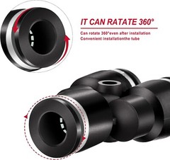 Air Line Union Push To Connect Fittings Y-Spliter For 3/8″ OD Pneumatic 10Pcs