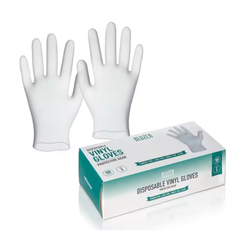 Bluzen Medium 4 Mil Vinyl Gloves in Clear, (1000 per Case)
