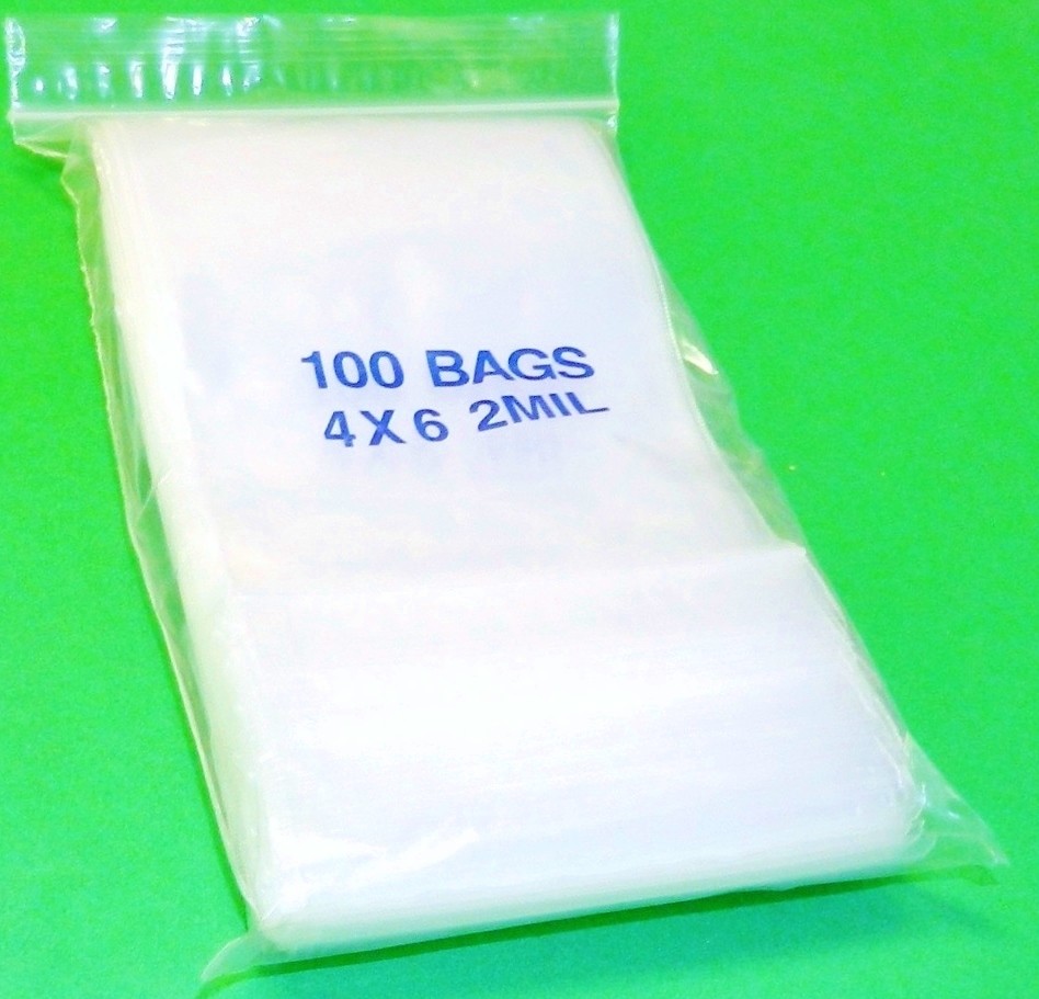 4×6 Reloc Zippit Bags Clear 2 Mil Reclosable Poly Bag 4″ x 6″ Pack of 100