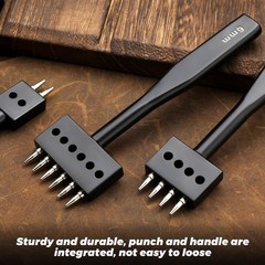 DIUDUS Leather Hole Punch, Prong Punch Tool 6mm 2/4/6 Lacing Stitching Punch,…