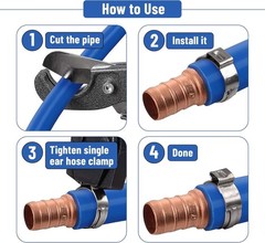 Bates- PEX Cinch Clamp Rings, 3/4″, “50 Pack, Stainless Steel, Pex Clamps