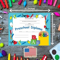 SHAPES ETC. 30pcs Preschool Diploma Recognition Certificates 11inx8.5in Color…