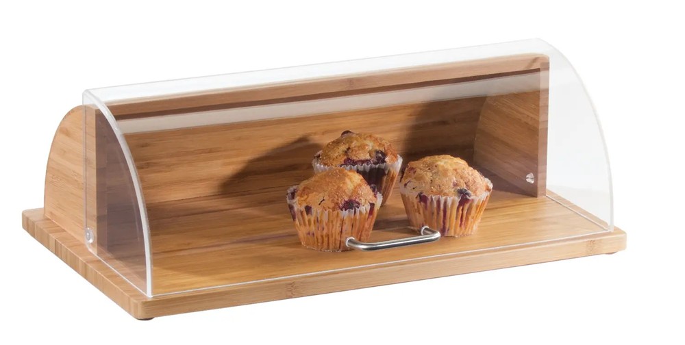 Cal-Mil 1333-60 Bamboo 20″ x 11.5″ Bread Box w/ Acrylic Roll Top Cover