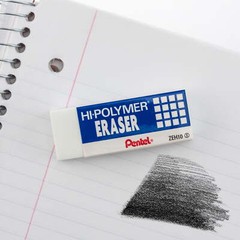 Hi-Polymer Block Eraser, Latex Free, White, Pack of 3 Erasers