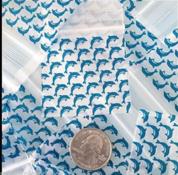 BLUE WHALE DIME BAGS 1000pcs -2″ x 2″ ORIGINAL RARE PATTERN (10 PACKS x 100)