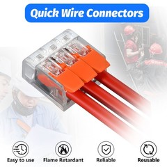 90Pcs For Wago 221 Lever Nuts Compact Splicing Wire Connectors – 2/3/5 Terminal