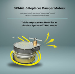 Synchron damper motor 37944L for Ztech Buetler Dampers 24vac Long Pin motor