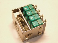 LPB Unimax Series 9 28V 4PDT Green&Blue Illuminated Momentary Pushbutton Switch