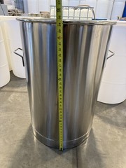 55 Gallon Stainless Steel Drum Sanitary Seamless Open Top with Lid and Handles