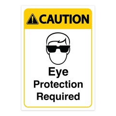 Warning Eye Protection Required Sign Vinyl Decal Window Wall Safety Sticker