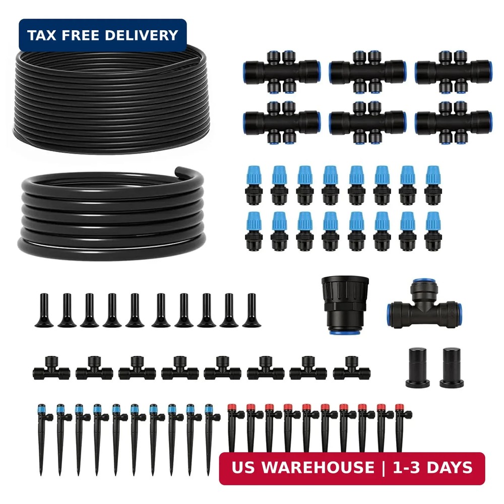 230FT Drip Irrigation System Kit, Quick Connect Garden Watering System, Complete
