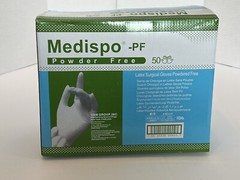 PACK OF 50 PAIRS – MEDISPO 9823-PF POWDER FREE LATEX SURGICAL GLOVES SIZE 7.5